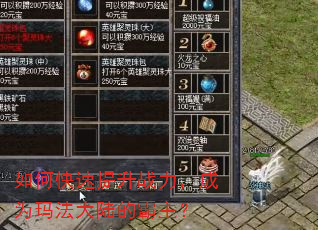 如何快速提升战力,成为玛法大陆的霸主? 如何快速提升战力,成为玛法大陆的霸主?