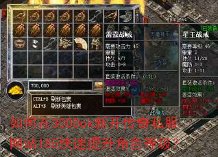 如何在3000ok新开传奇私服网站185快速提升角色等级? 如何在3000ok新开传奇私服网站185快速提升角色等级?