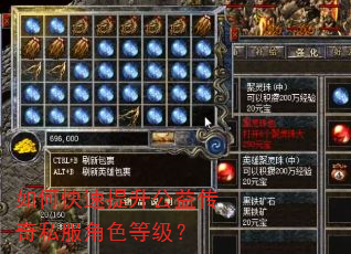 如何快速提升公益传奇私服角色等级? 如何快速提升公益传奇私服角色等级?